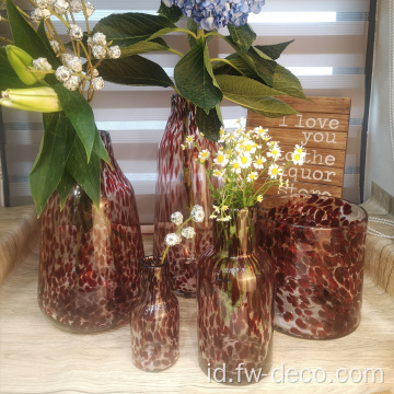 Dekorasi rumah unik modern macan tutul spotted glass vas